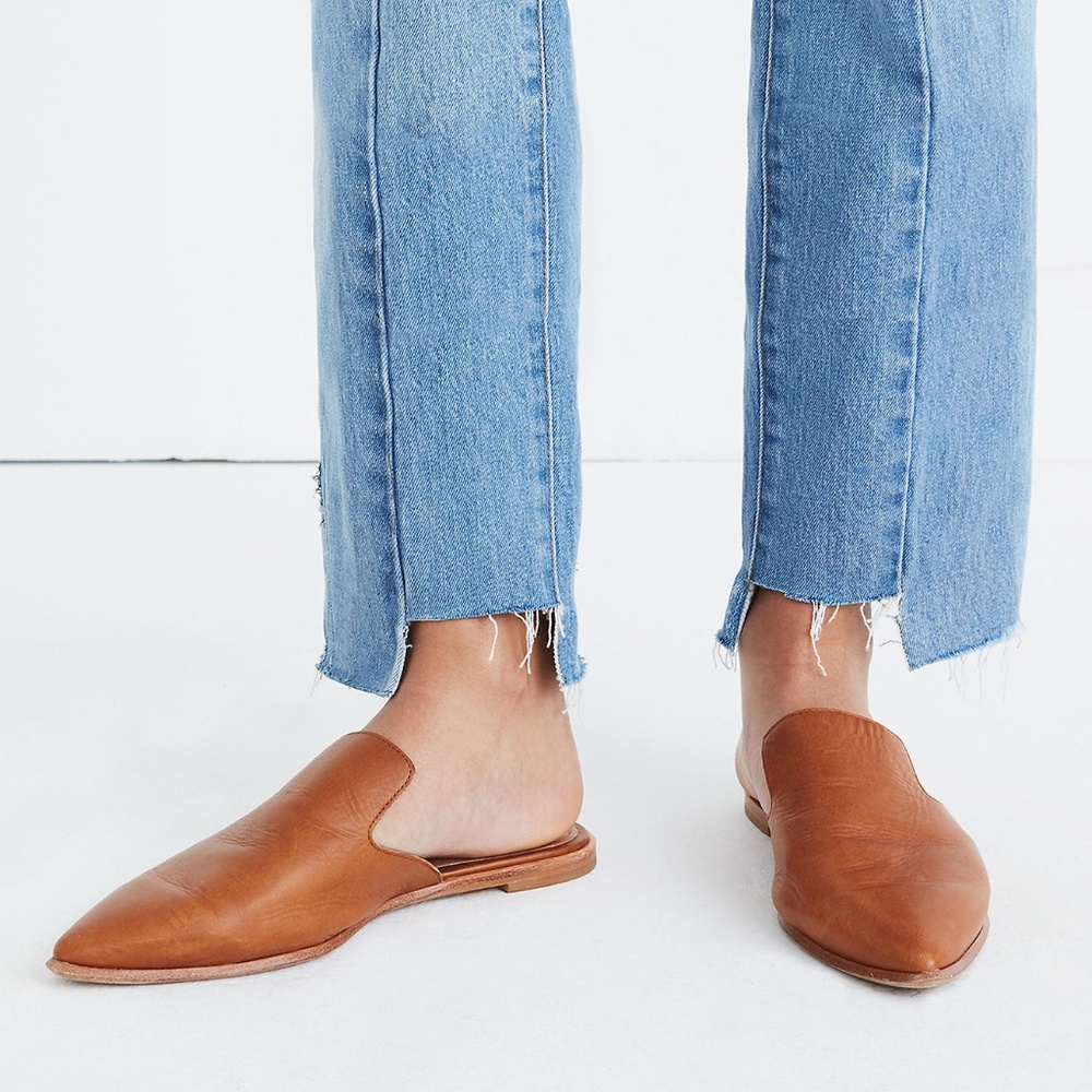 Madewell Gemma Pointy Toe Brown Leather Mule 6.5
